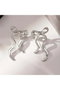 Heliophilia Silver Pendientes de Latón con Piedra de Circonio Plateados